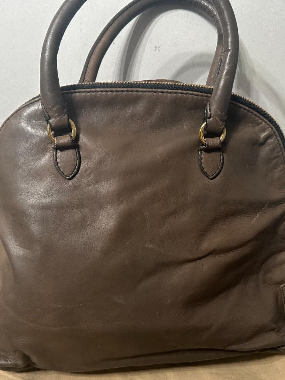 Valentino Garavani Petale Rose Dome Satchel — Taupe Nappa Leather - Picture 2 of 8